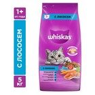 Сухой корм Whiskas для кошек, лосось, подушечки, 5 кг - Фото 1