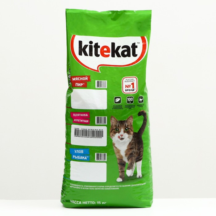 Сухой корм Kitekat "Аппетитная телятина" для кошек, 15 кг - Фото 1