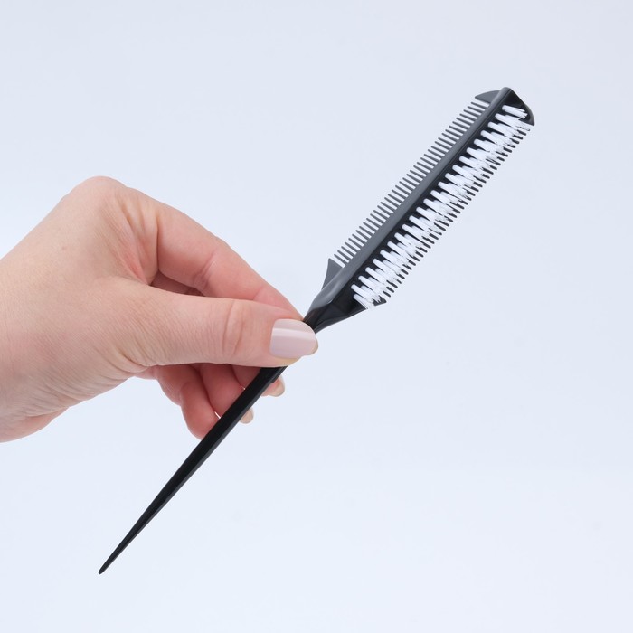 Расчёска для окрашивания, с хвостиком, 23 × 4 см, цвет чёрный - фото 1899490945