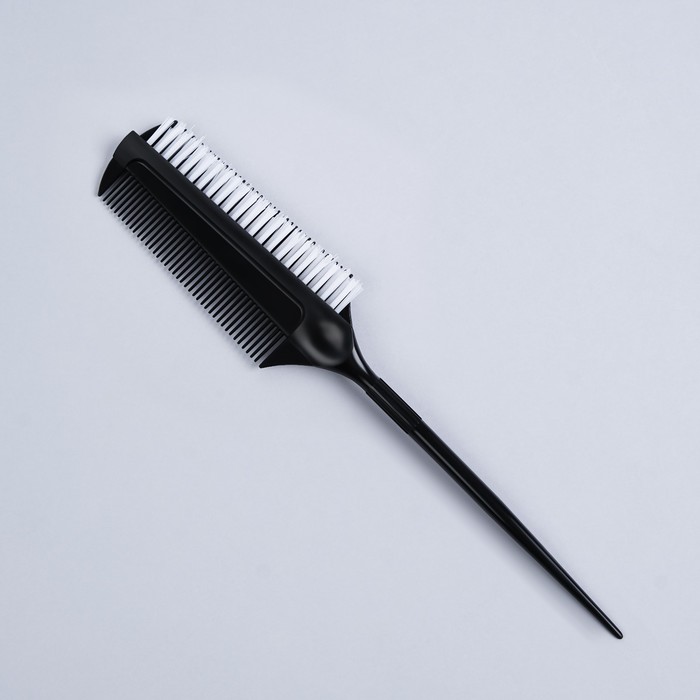 Расчёска для окрашивания, с хвостиком, 23 × 4 см, цвет чёрный - фото 1899490946