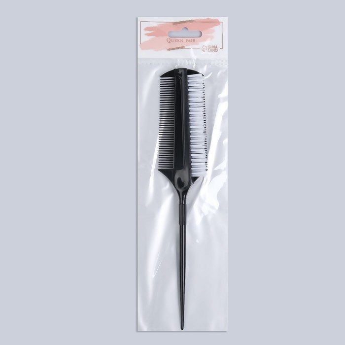 Расчёска для окрашивания, с хвостиком, 23 × 4 см, цвет чёрный - фото 1899490951