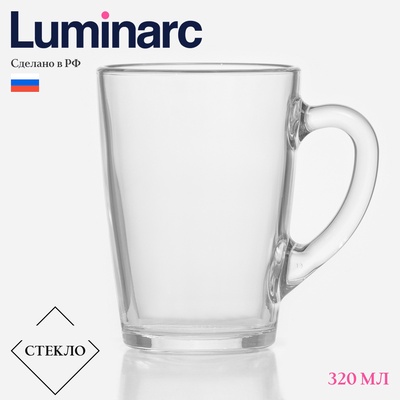 Кружка Luminarc «С добрым утром», 320 мл, стекло, прозрачная