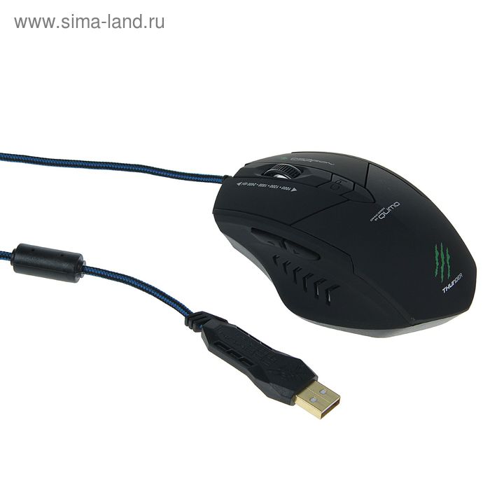 Мышь Qumo Dragon War Thunder, игровая, проводная, оптическая, 2400 dpi, USB, черная - Фото 1