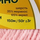 Пряжа для вязания спицами, крючком «Камтекс. Бамбино», 35% шерсть меринос, 65% акрил, 150 м/50 г, (055 св. розовый) - Фото 4