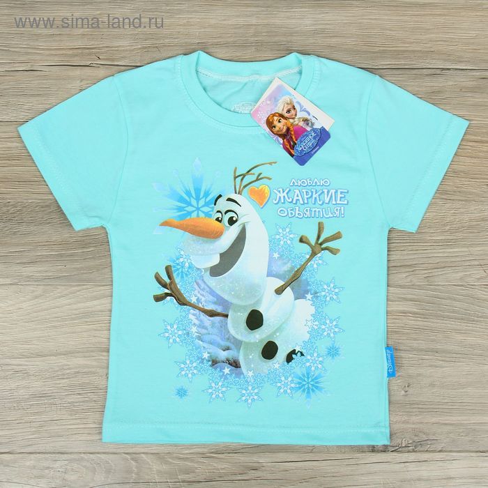 Футболка для девочек "Олаф", Холодное сердце, рост 86-92 (28) см, 1-2 года, 100% хлопок - Фото 1