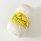 Пряжа для вязания спицами, крючком «Камтекс. Бамбино», 35% шерсть меринос, 65% акрил, 150 м/50 г, (205 белый) - Фото 2