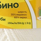 Пряжа для вязания спицами, крючком «Камтекс. Бамбино», 35% шерсть меринос, 65% акрил, 150 м/50 г, (205 белый) - Фото 4