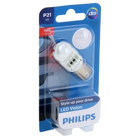 Лампа автомобильная Philips, P21W, 12 В, 21 Вт, (BA15s), LED, красная 1410781