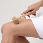 Массажёр «Каток», 20 × 9 × 4 см, деревянный, зубчатый - Фото 3