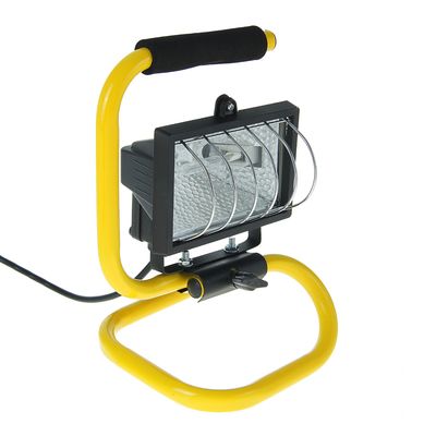 Прожектор галогенный TDM ИО150П, R7S, 150 Вт, 2700 К, IP54, переносной, чёрный