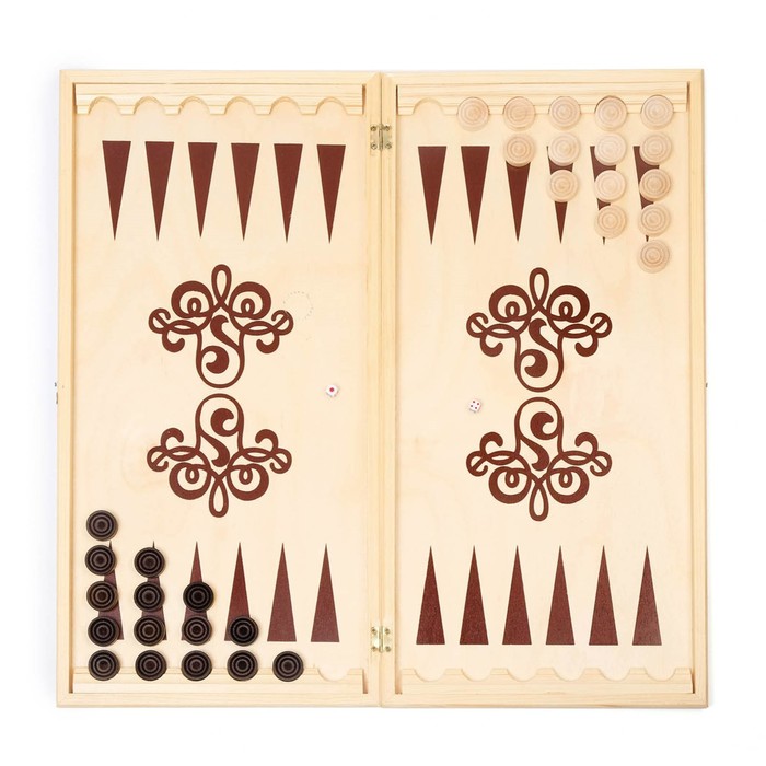 Нарды "Витки", деревянная доска 60 х 60 см, с полем для игры в шашки - фото 1918670985