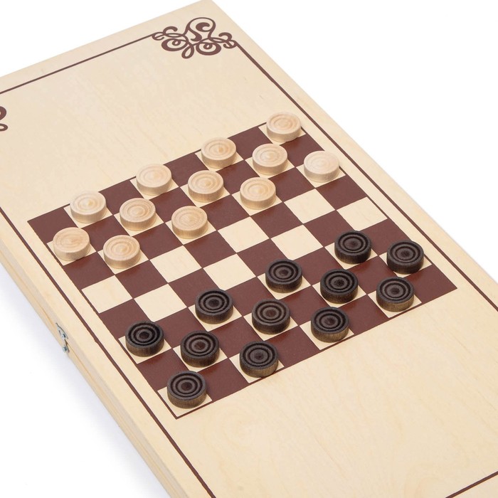 Нарды "Витки", деревянная доска 60 х 60 см, с полем для игры в шашки - фото 1918670986