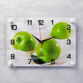 Часы-картина настенные, серия: Кухня, "Яблоки", 25х35  см