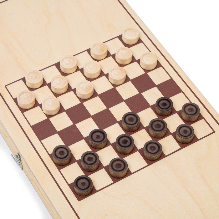 Нарды "Узор" деревянная доска 40 х 40 см, с полем для игры в шашки - фото 1906814335