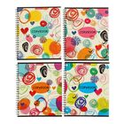 Тетрадь А6, 80 листов клетка на гребне "Винтажный абстракт", картонная обложка, микс - Фото 1