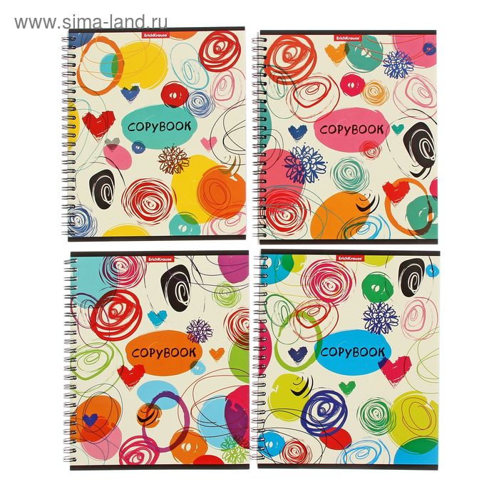 Тетрадь А6, 80 листов клетка на гребне "Винтажный абстракт", картонная обложка, микс - Фото 1