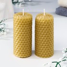 Набор свечей из вощины медовых с добавлением эфирного масла "Эвкалипт" 8 см, 2 шт - Фото 2