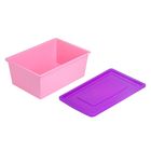 Ящик универсальный для хранения с крышкой, обьем 30 л. цв.сиренево-розовый - Фото 4