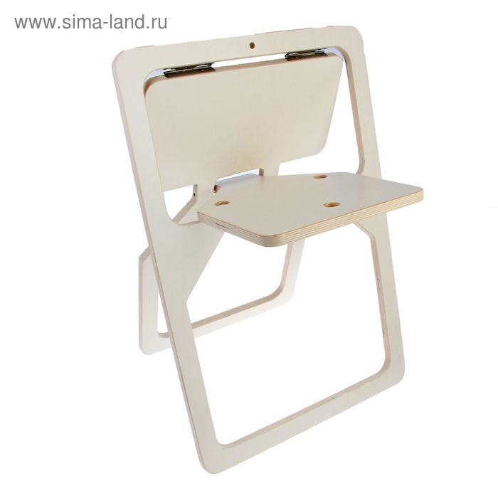 Стул, с возможностью вешать на стену, до 100кг, цвет белый глянец - Фото 1