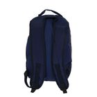 Рюкзак молодёжный на молнии, 2 отдела, 4 наружных кармана, синий/коричневый - Фото 3