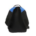 Рюкзак молодёжный на молнии, 2 отдела, 1 наружный карман, чёрный/голубой - Фото 3