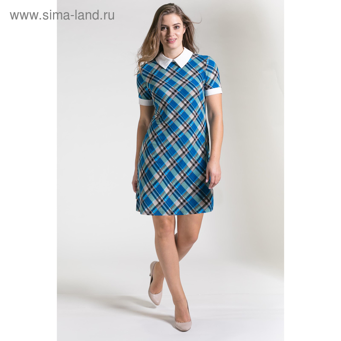 Платье женское 4751 цвет синий/белый, р-р 46 - Фото 1
