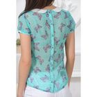 Блуза женская 4824 цвет зеленый/белый, р-р 46, рост 164 см - Фото 4