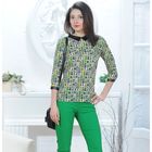 Блуза, размер 50, рост 164 см, цвет зелёный/чёрный/жёлтый (арт. 4831а С+) - Фото 6