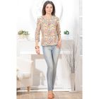 Блуза женская 4834 цвет белый/оранж/лимон, р-р 48, рост 164 см - Фото 1