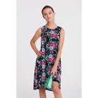 Платье женское 4757 цвет черный/зеленый/розовый, р-р 44 - Фото 3