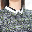 Блуза, размер 50, рост 164 см, цвет чёрный/белый/зелёный (арт. 4828 С+) - Фото 3