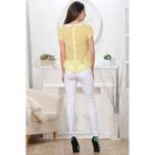 Блуза, размер 50, рост 164 см, цвет лимон/белый (арт. 4825а С+) - Фото 2