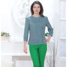 Блуза, размер 50, рост 164 см, цвет зелёный/белый (арт. 4833 С+) - Фото 1