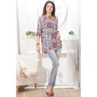 Блуза женская 4841 цвет белый/синий/красный, р-р 46, рост 164 см - Фото 1