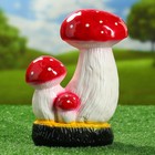 Садовая фигура "Мухоморы на пне", керамика, 17х19х27 см - Фото 1