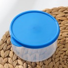 Контейнер для хранения Доляна, пищевой, 500 мл, пластик, прозрачный, крышка синяя - Фото 2