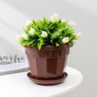 Горшок для цветов с поддоном «Доляна. Эрика», 1.8 л, пластиковый, коричневый - фото 67141375