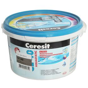 Эластичная водоотталкивающаяся затирка Ceresit CE40 Aquastatic (1-10 мм), антрацит, 2 кг