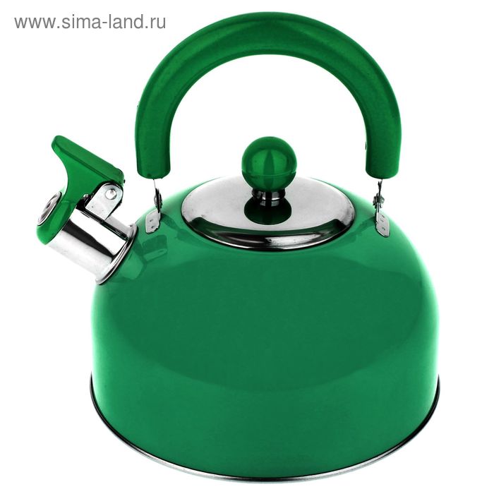 УЦЕНКА Чайник 2,1 л со свистком "Радуга" зеленый - Фото 1