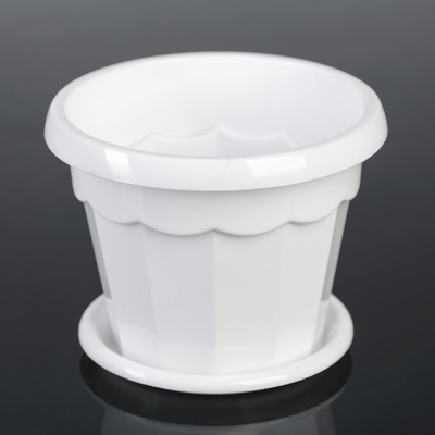 Горшок для цветов с поддоном «Доляна. Эрика», 700 мл, пластиковый, белый