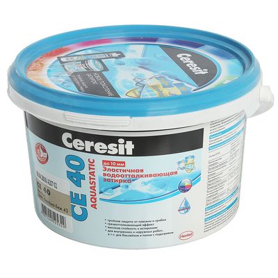 Эластичная водоотталкивающая затирка ceresit CE40 aquastatic (1-10 мм), багама, 2 кг