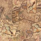 Бумага упаковочная крафт "Старинные карты", 70 х 100 см - Фото 2
