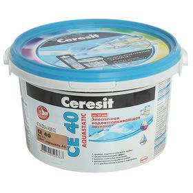 Эластичная водоотталкивающая затирка Ceresit CE 40 Aquastatic (1-10 мм), карамель, 2 кг