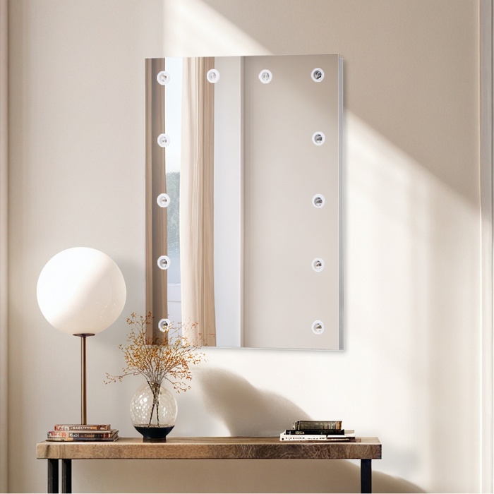 Зеркало настенное гримерное, 12 лампочек, 60×80 см - Фото 1