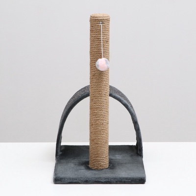 Когтеточка «Столбик», 35×30×54 см, с дугой и игрушкой, МИКС