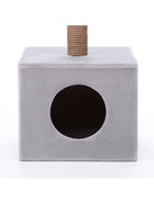 Домик для кошек с когтеточкой «Куб», 35×30×85 см, с площадкой и игрушкой, цвет МИКС - Фото 4