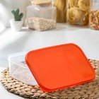 Контейнер пищевой Доляна, 1,2 л, цвет оранжевый - Фото 3