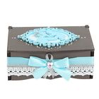 Шкатулка "Мамины сокровища" голубая 16х11,5х7 см - Фото 5