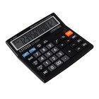 Калькулятор настольный Citizen "CT-500J", 12-разрядный, 128 х 130 х 34 мм, двойное питание, чёрный - фото 9048186