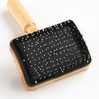 Щётка - пуходёрка «Премиум», основание 80×60 мм, с каплями, для длинношерстных животных, дерево - Фото 5